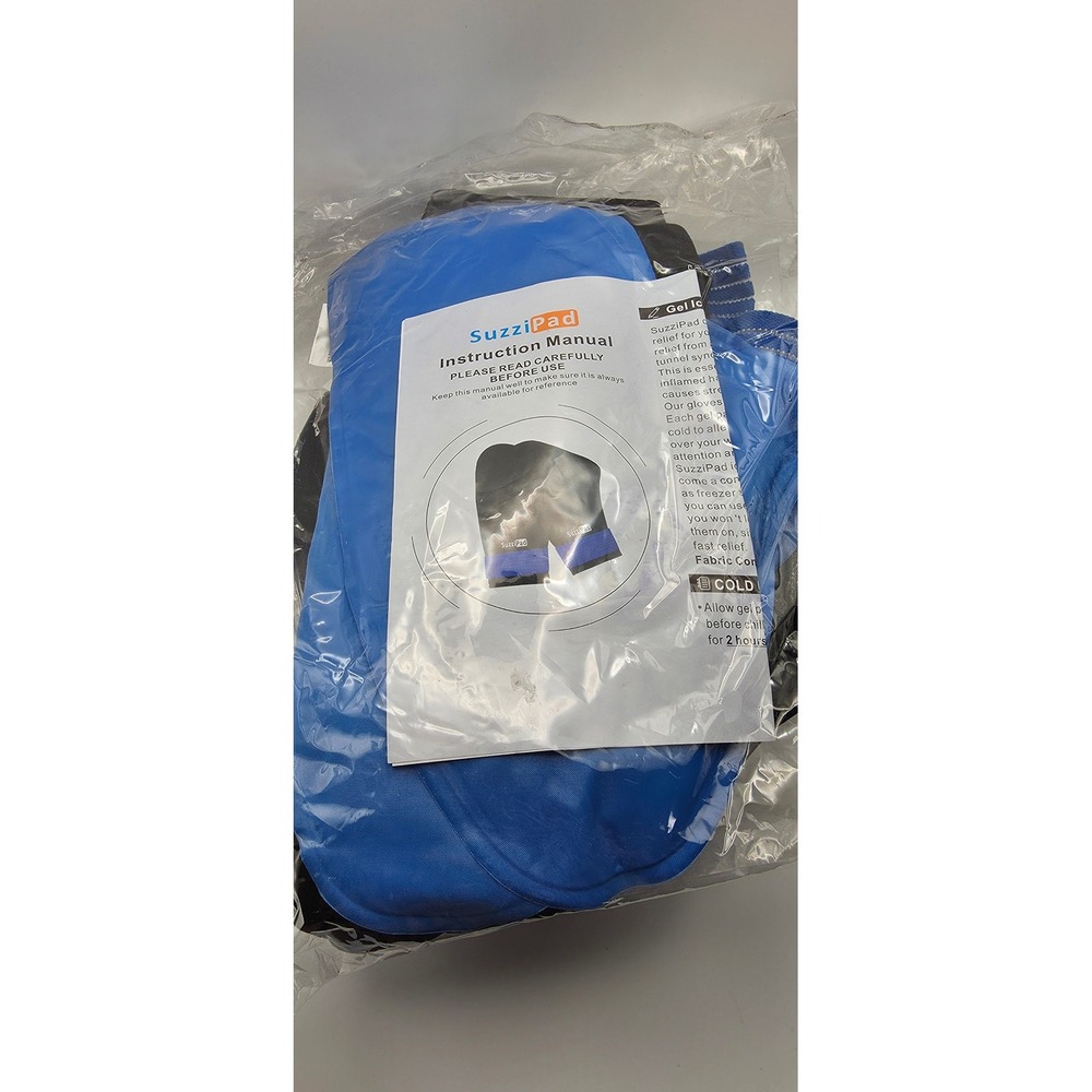 SuzziPad Gel Ice Gloves Cold Therapy Mittens for Arthritis Neuropathy Blue Black